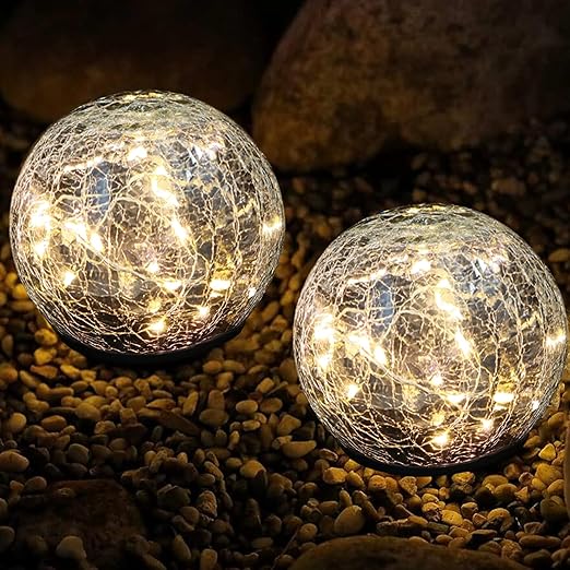 ✨✨Garden Solar Cracked Glass Ball Light