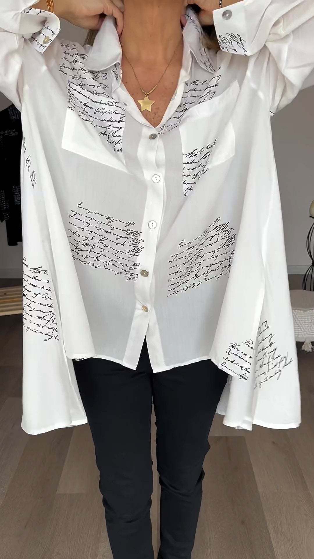 ❤️Mother's Day Sale 60% OFF❤️Letter Print Fashion Lapel Shirt