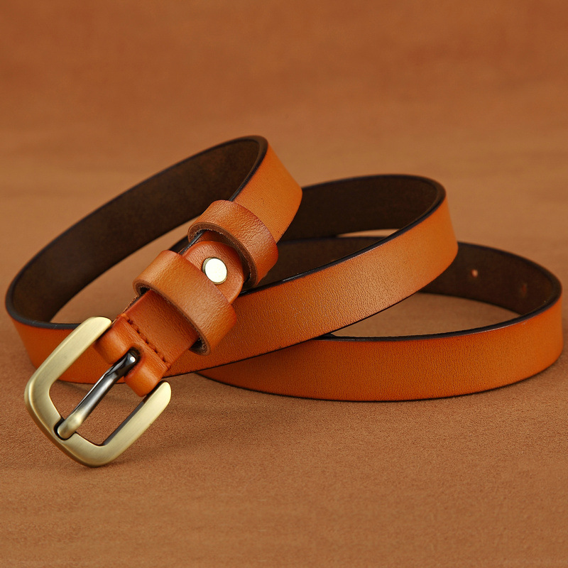 Cuckoo lady retro leather belt cowhide belt square buckle belt