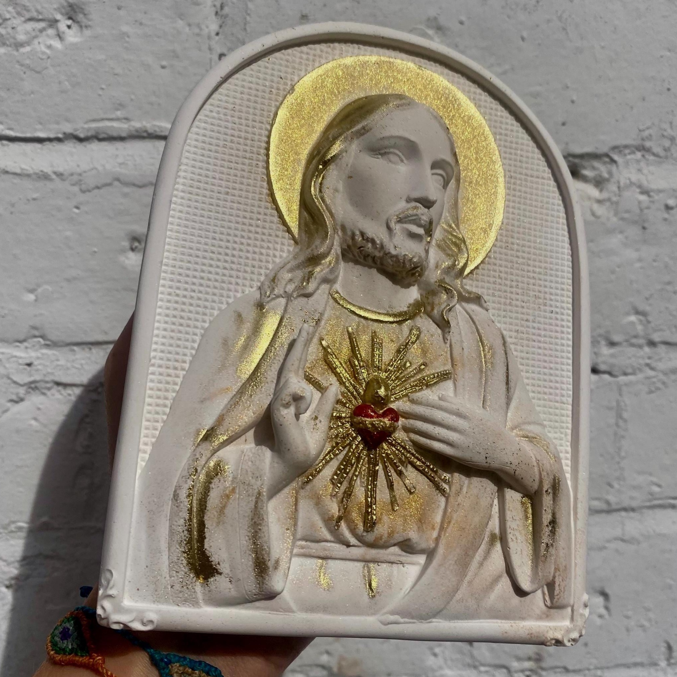 🔥ON SALE🔥Handmade Jesus Wall Plaque Religious Art Sacred Heart