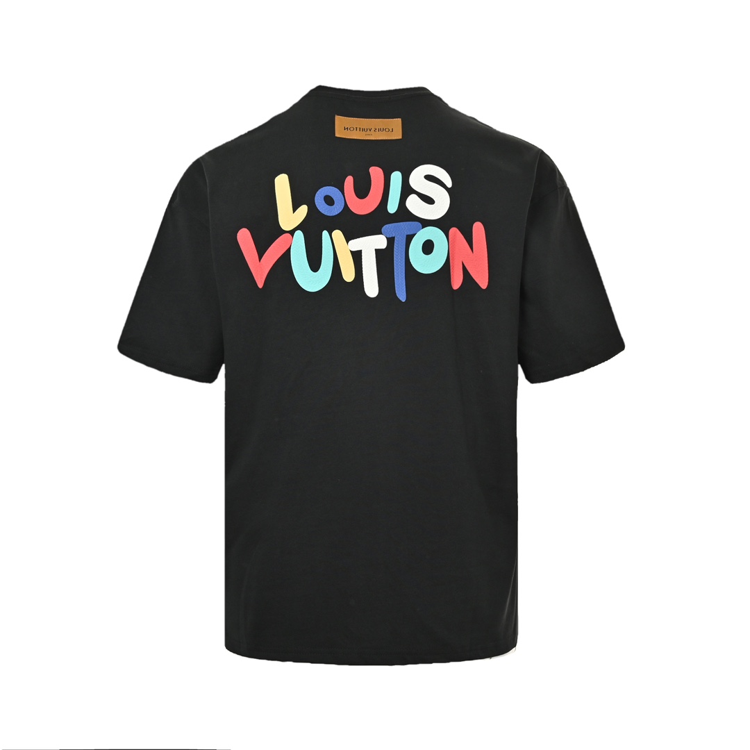 Louis Vuitton 24ss rainbow logo 3D foam print short sleeves