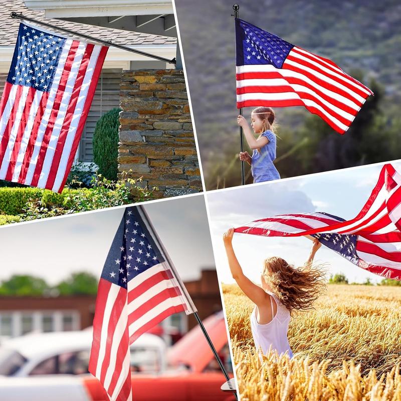 OldgloryHome Heavy Duty Flag Pole Set with 3*5FT Embroidered US Banners-kit