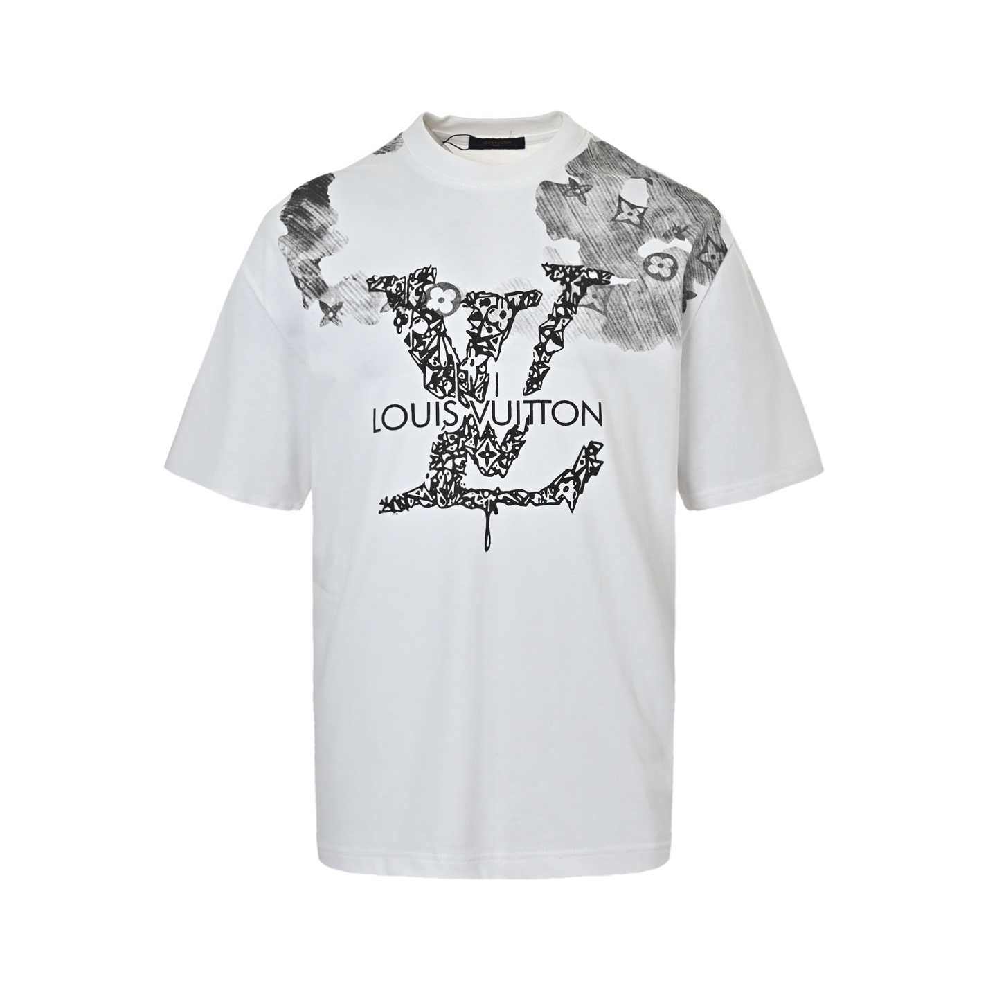 Louis Vuitton Ink Smudge Letter Printed Short Sleeves