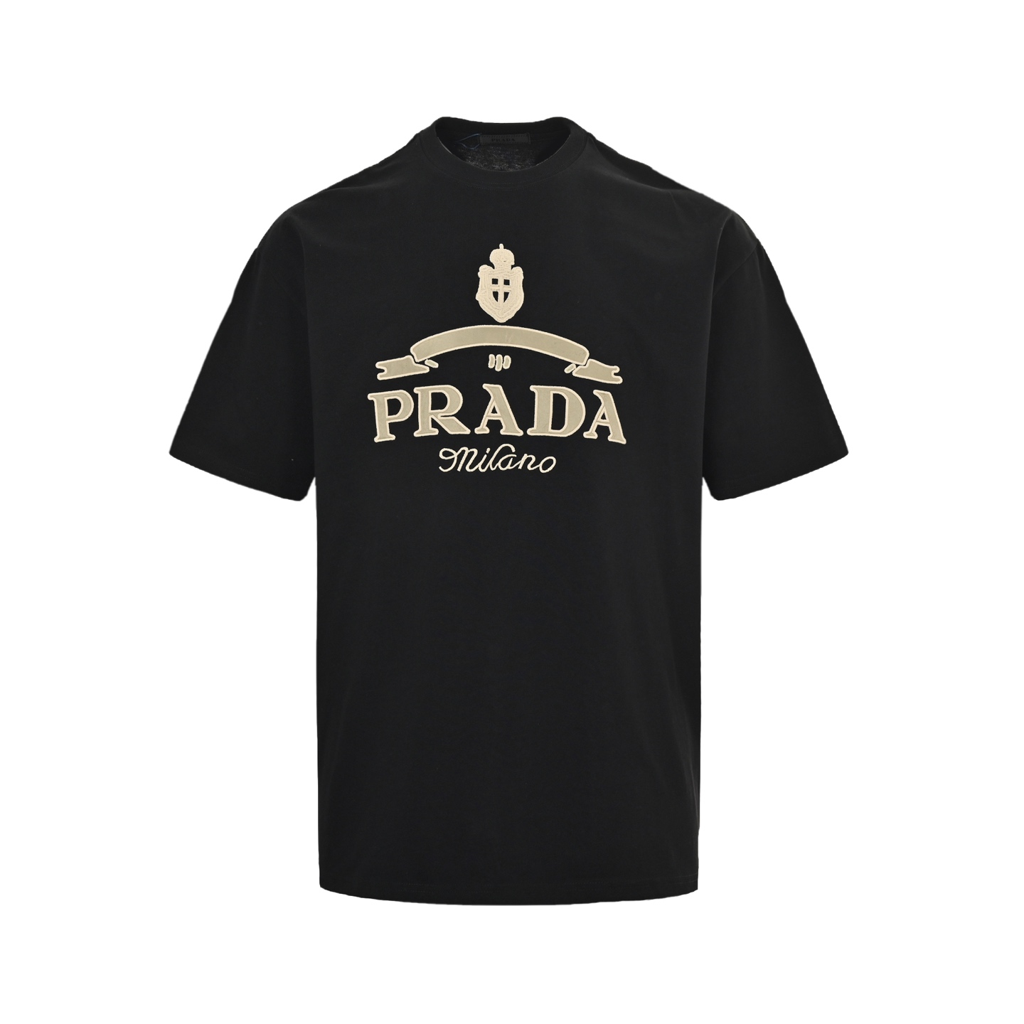 Prada 25ss crown letter embroidered short sleeve