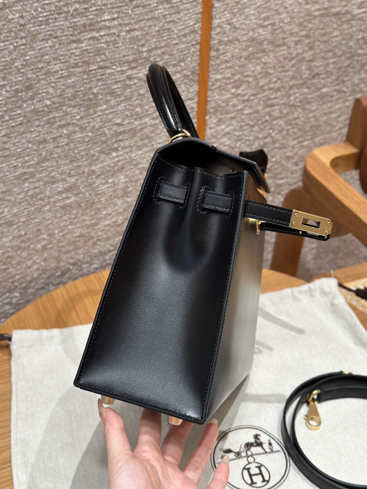 Hermès Kelly ck89noir handbag (handmade to order)