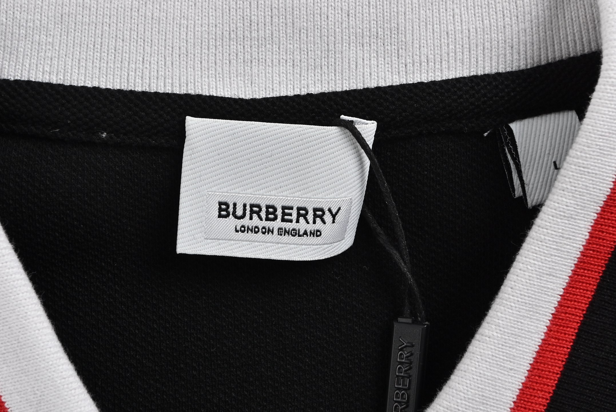 Burberry classic black and red striped Polo short sleeve