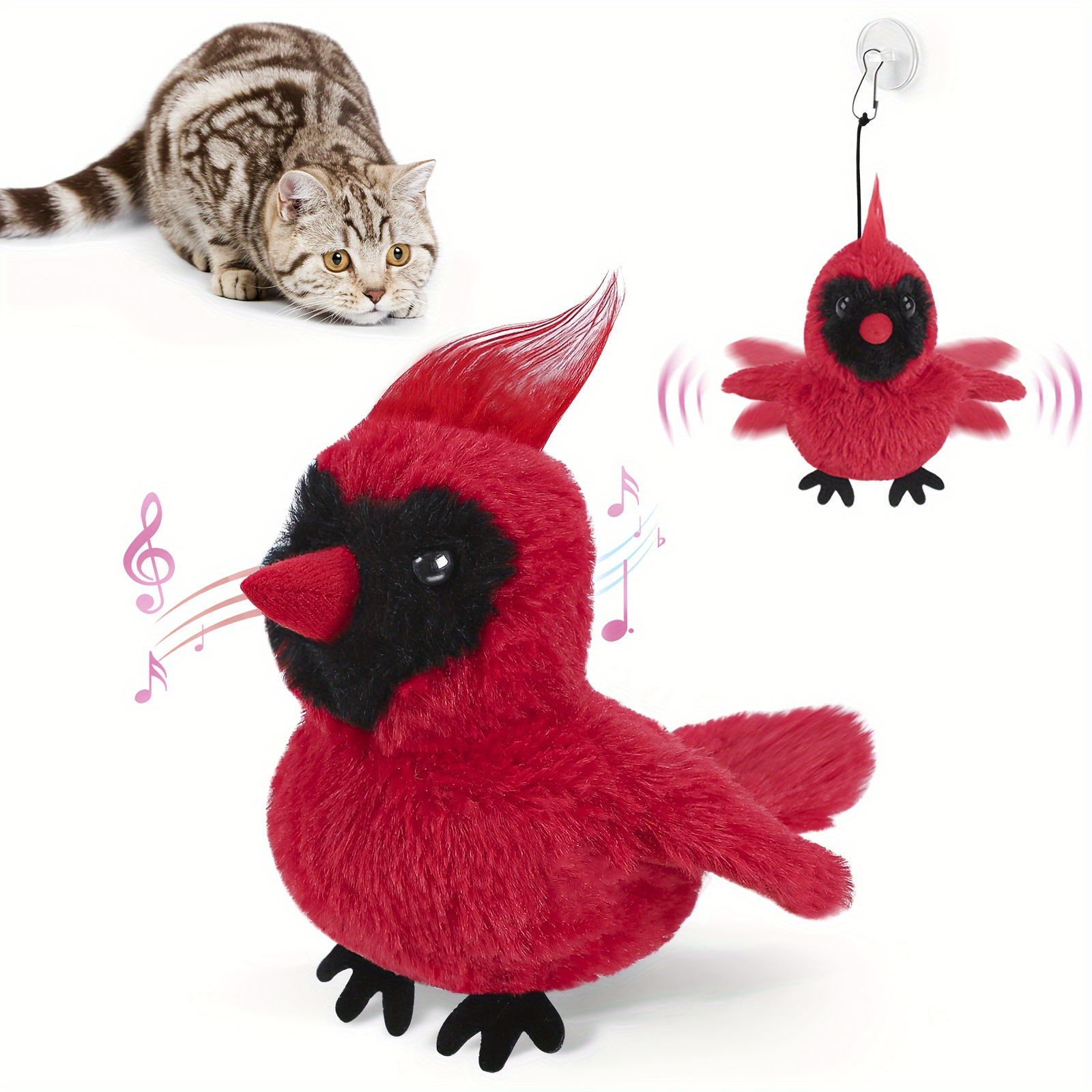 Christmas Sale🔥USB Rechargeable Cardinal Cat Toys With Lifelike Bird Chirp