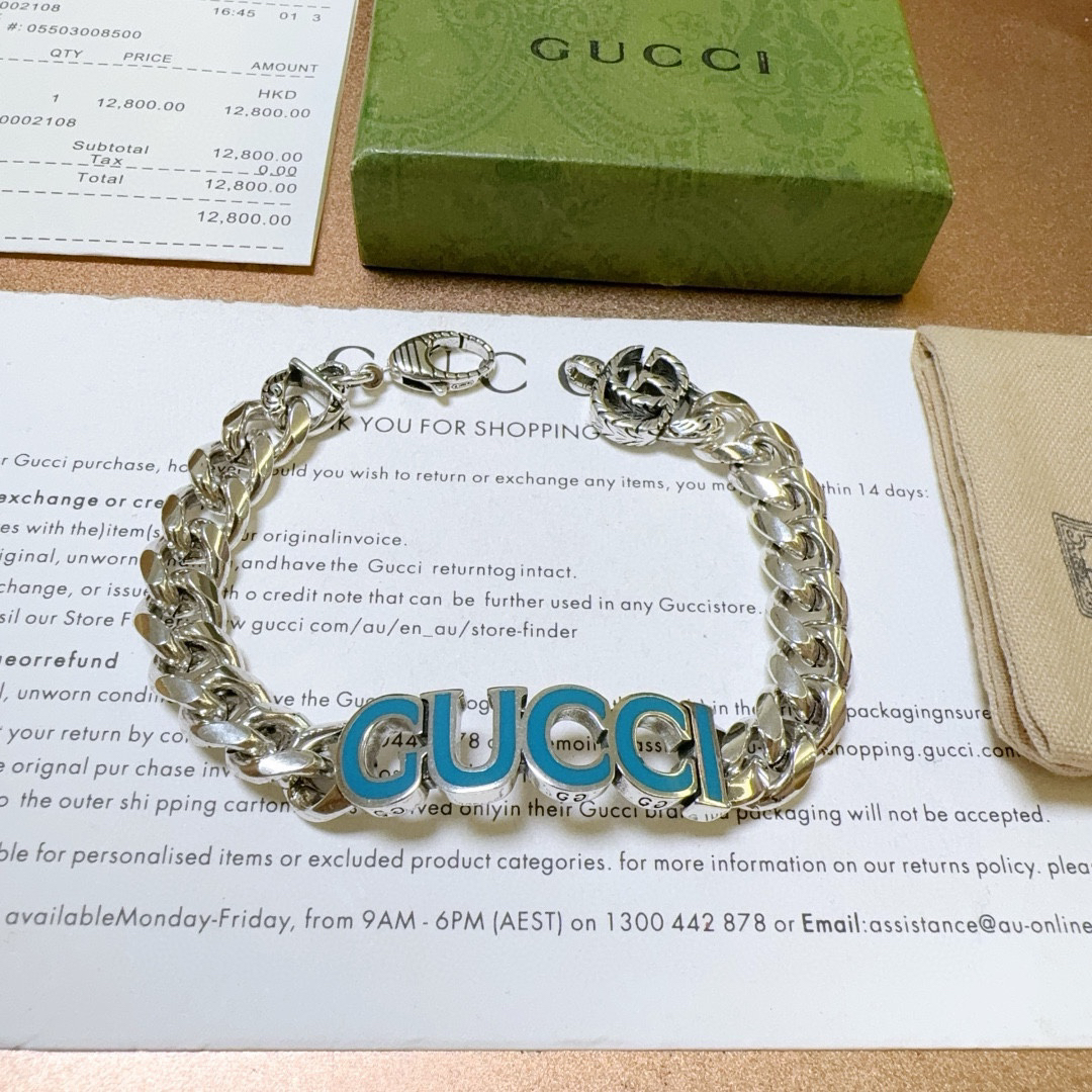 Gucci Blue Font Bracelet