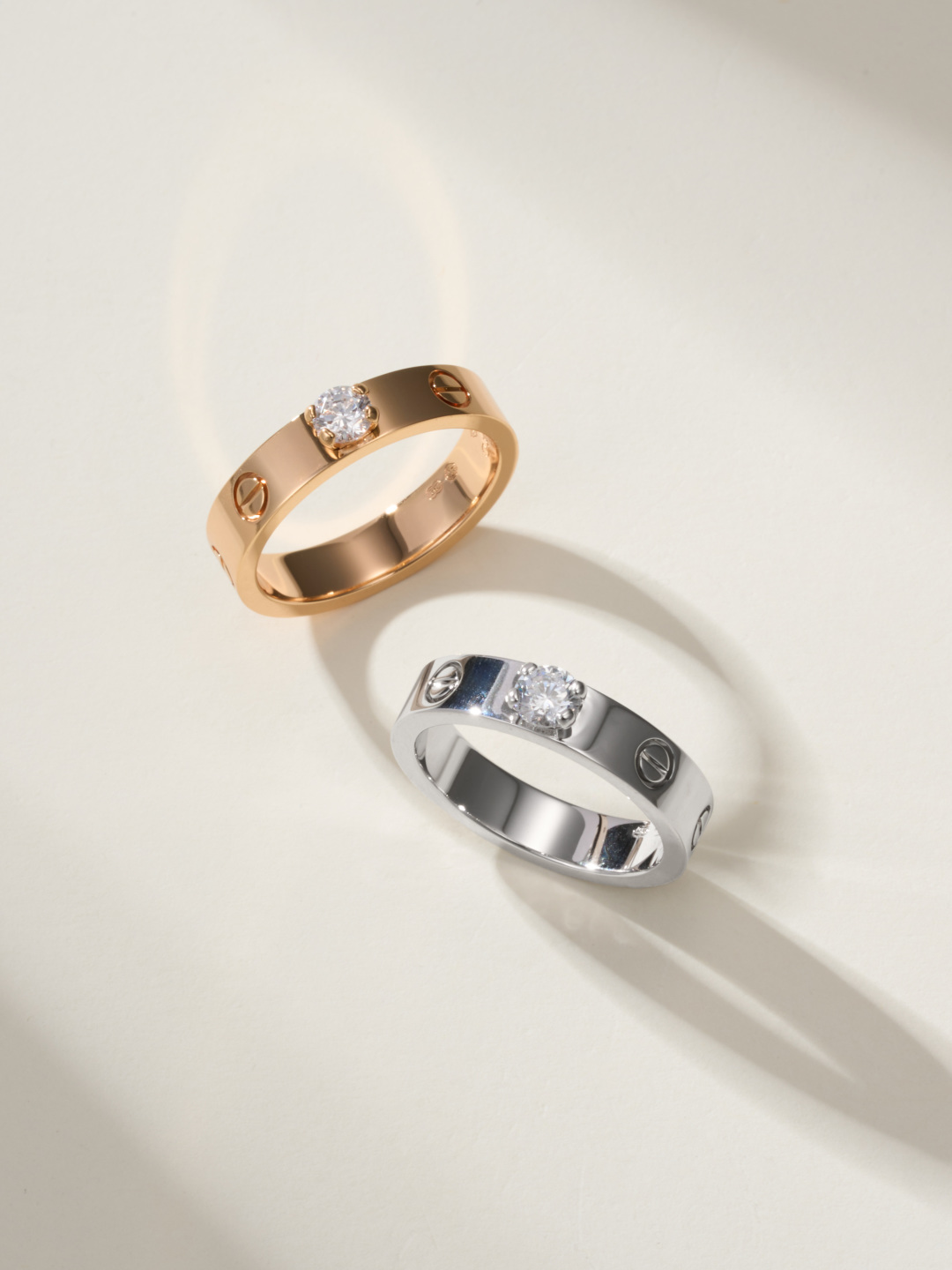 Cartier love wide version single diamond ring