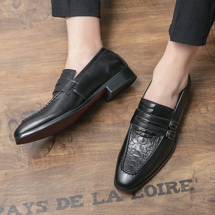 Men's Embossed Leather Loafers