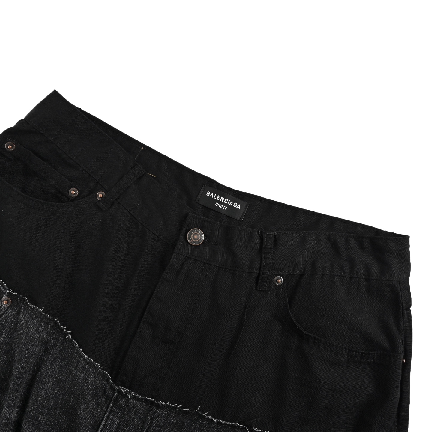 Balenciaga 25ss washed patchwork denim trousers