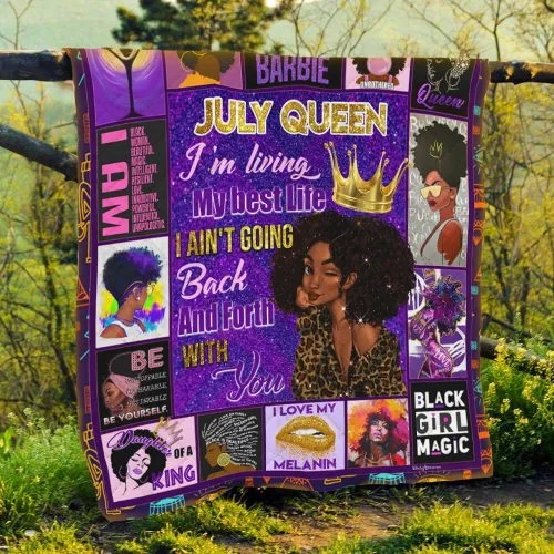 July Girl Black Queen Quilt Blanket