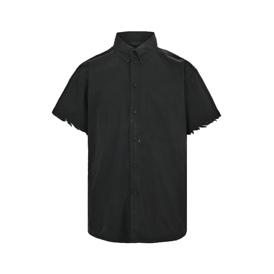 Balenciaga 24ss short-sleeved shirt with double B pattern on the back