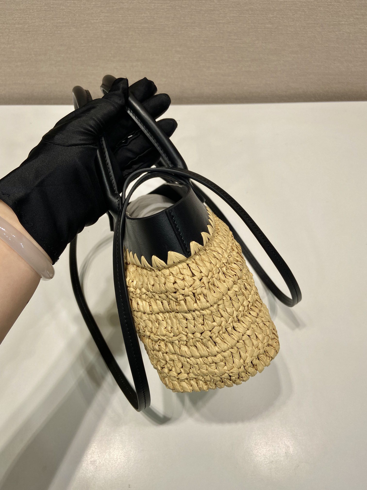Prada woven tote bag small 1BG501
