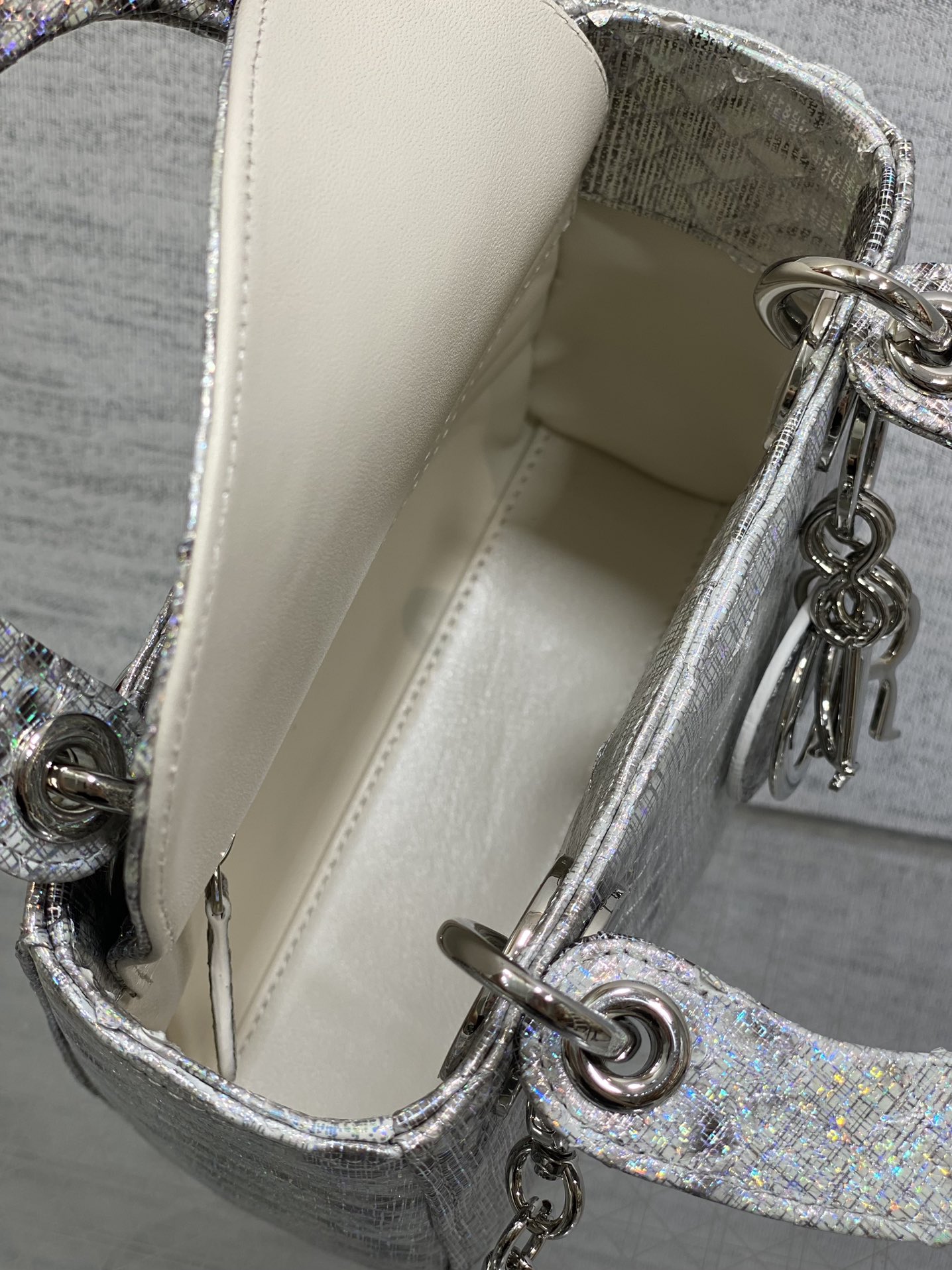 Dior Lady three-grid rare snakeskin Princess Diana bag
