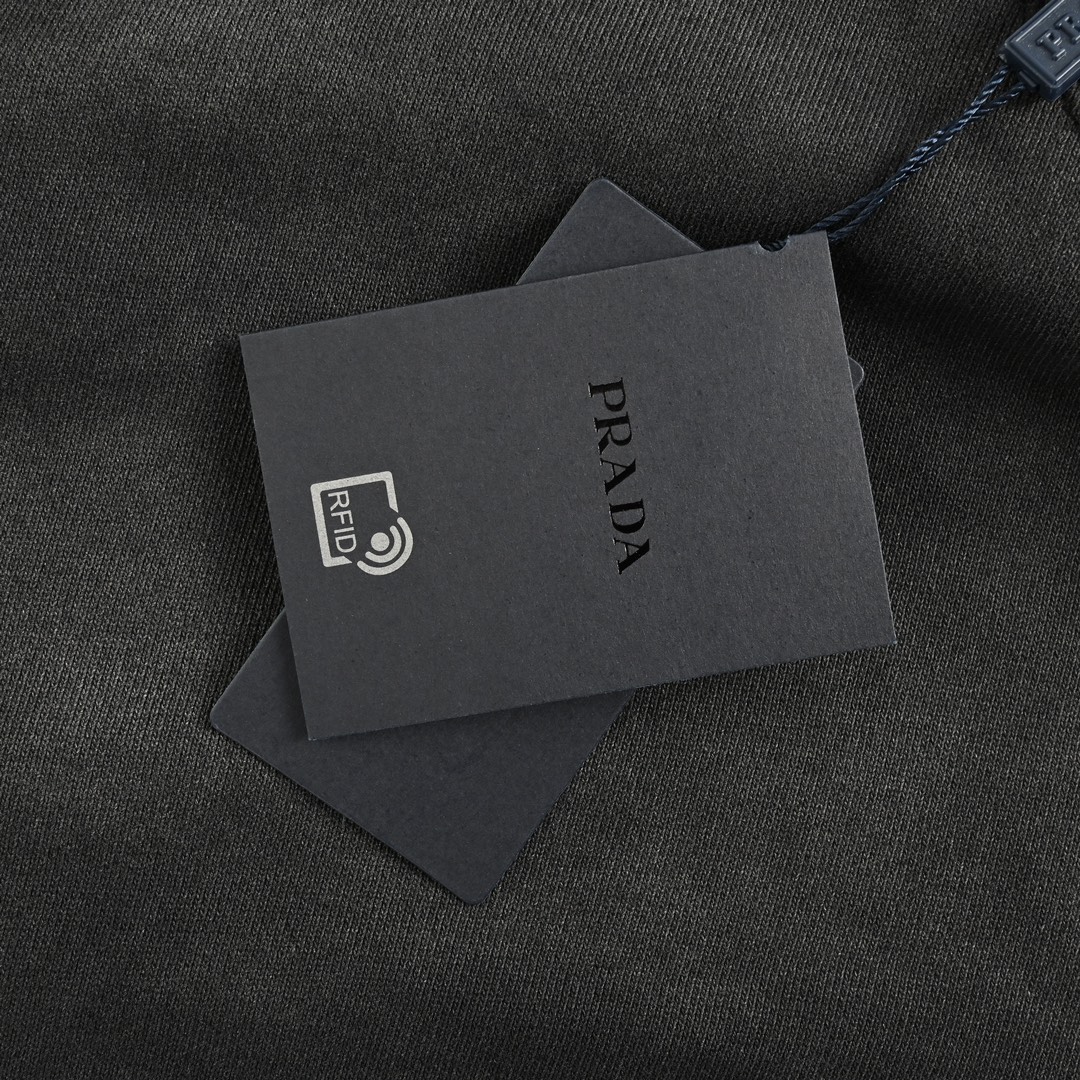 Prada 24Fw washed gradient crew neck sweatshirt with triangle logo
