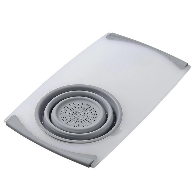 🔥Last Day 50% OFF🔥Over-the-Sink Flax Cutting Board with Collapsible Colander