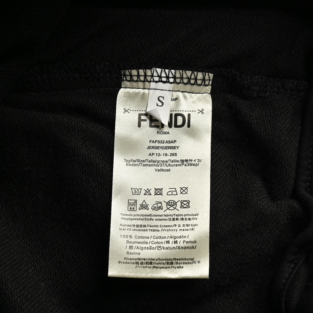 Fendi 24Fw embroidered eyes side webbing trousers