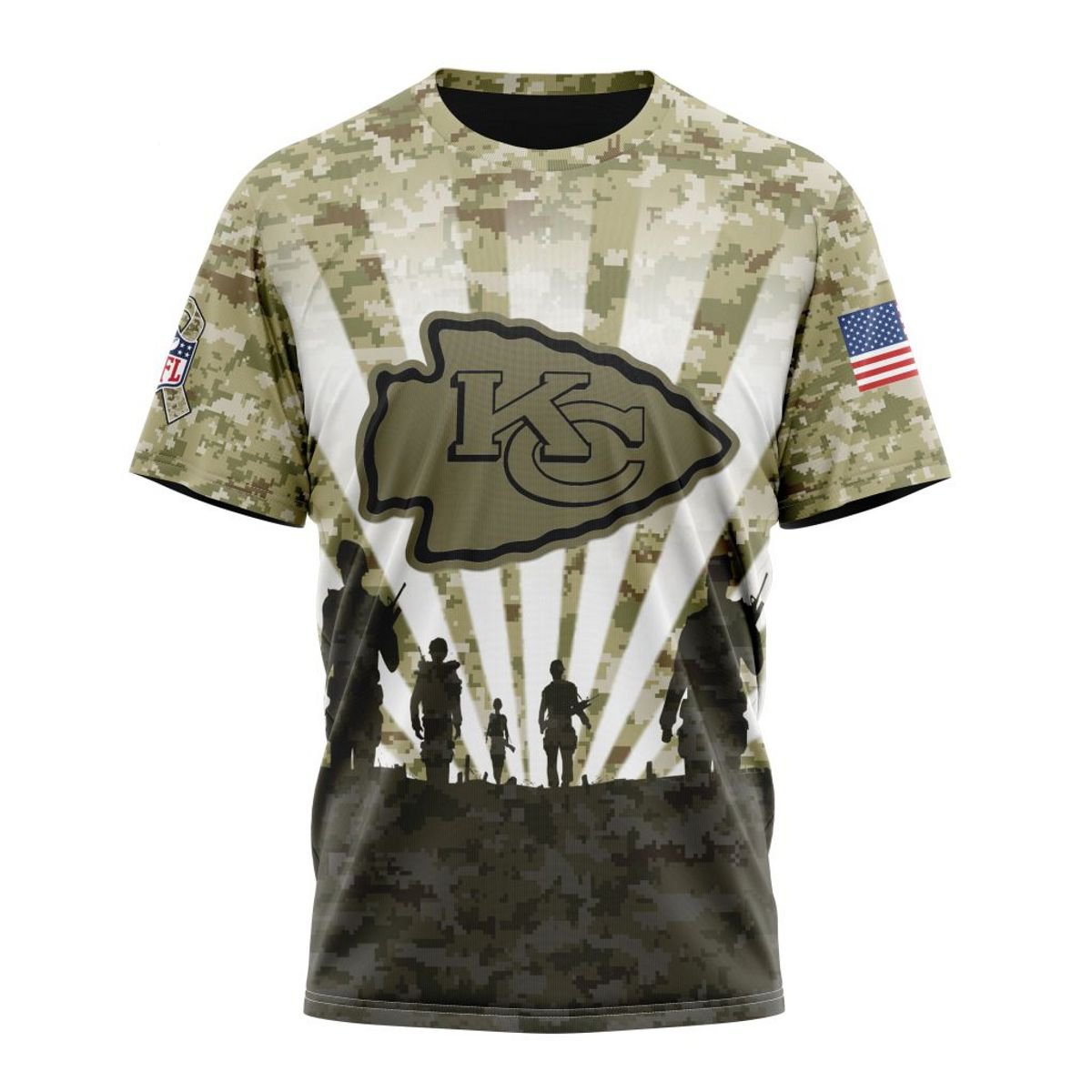 KANSAS CITY CHIEFS 3D HOODIE HONOR VETERANS
