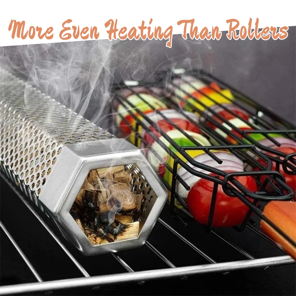 👍Last Day Promotion 60% OFF💥 BBQ Grill Baskets With Wooden Handl