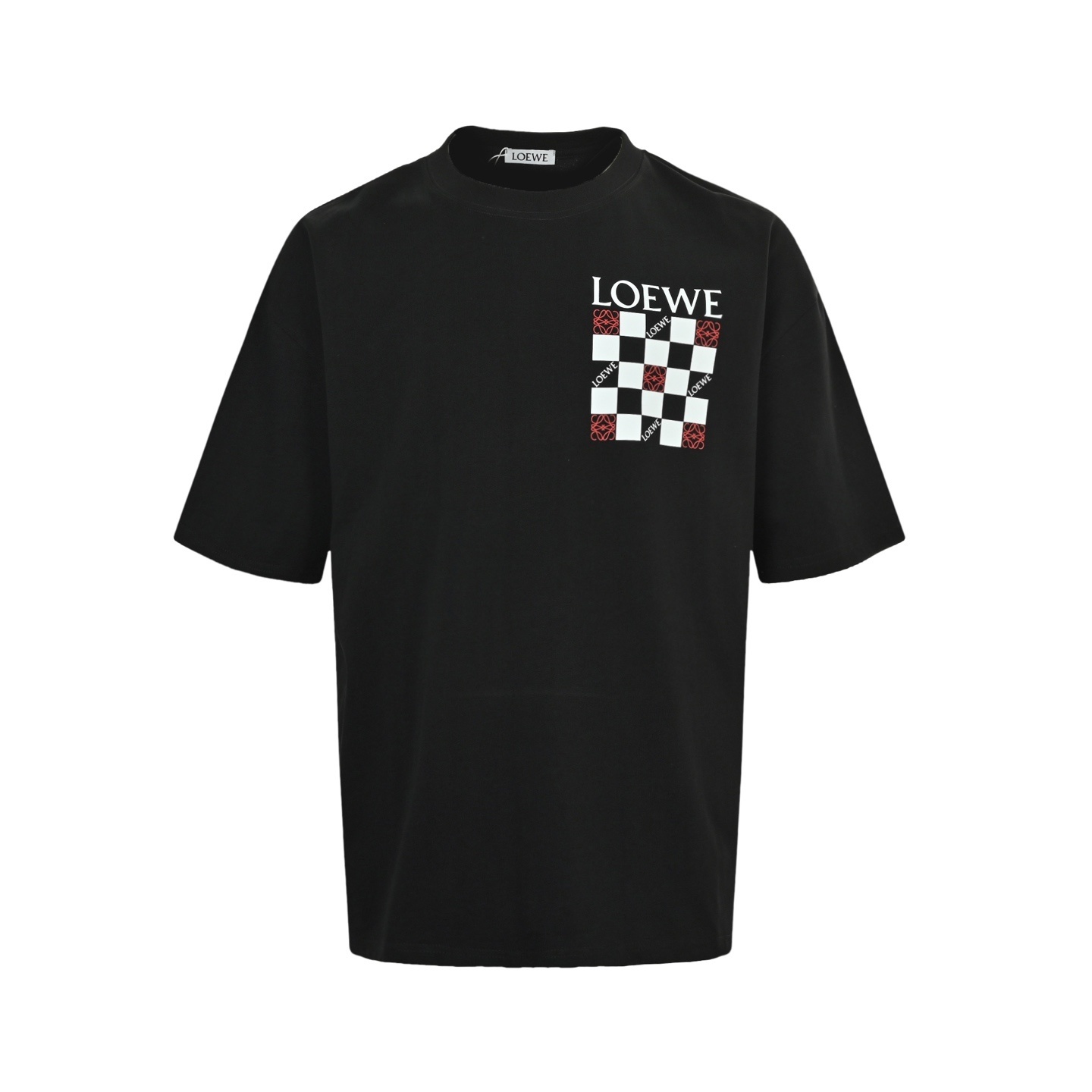 Loewe 25ss checkerboard print short-sleeve shirt