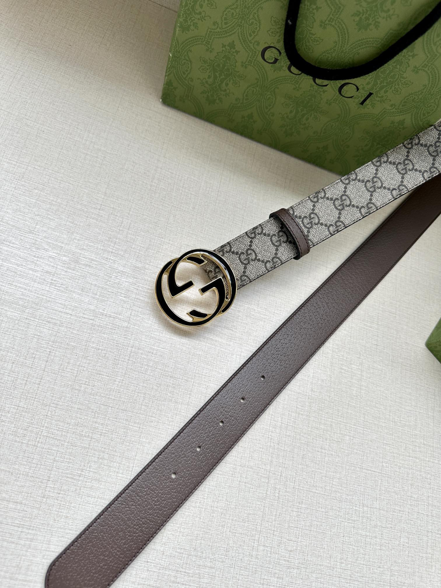 Gucci Marmont printed leather belt 3.8cm wide