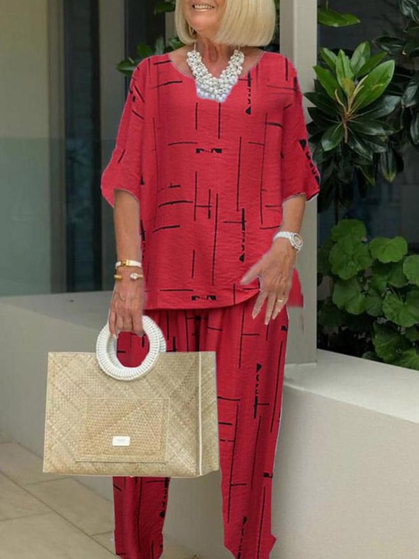 Cotton Linen Print Ladies Suit