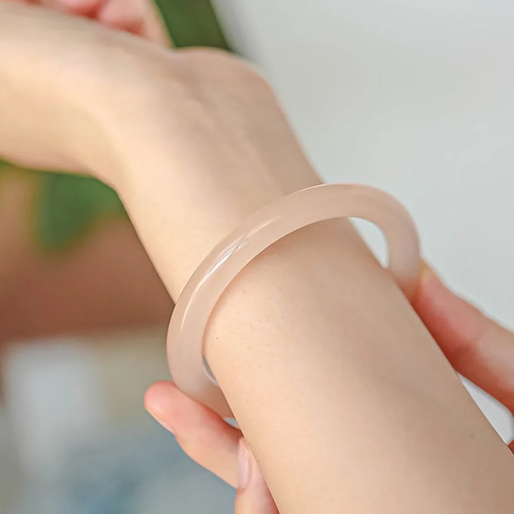 Natural Pink Jade Women's Bracelet Charm Jadeite Hand-Carved Amulet Accessories Gifts For Girlfriends Trendy Woman Jewelry 2023