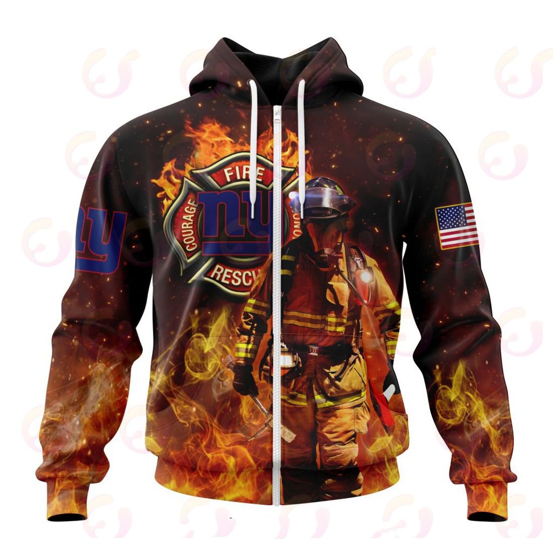 NEW YORK GIANTS HONOR FIREFIGHTERS – FIRST RESPONDERS 3D HOODIE
