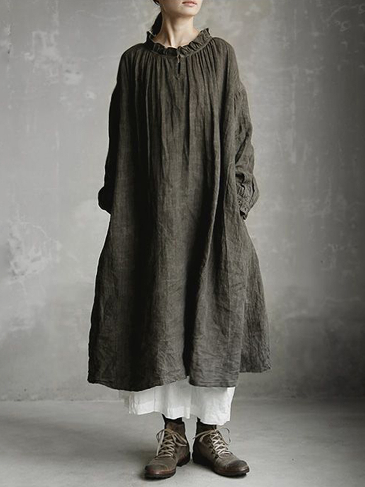 Retro Comfy Pocket Maxi Dress