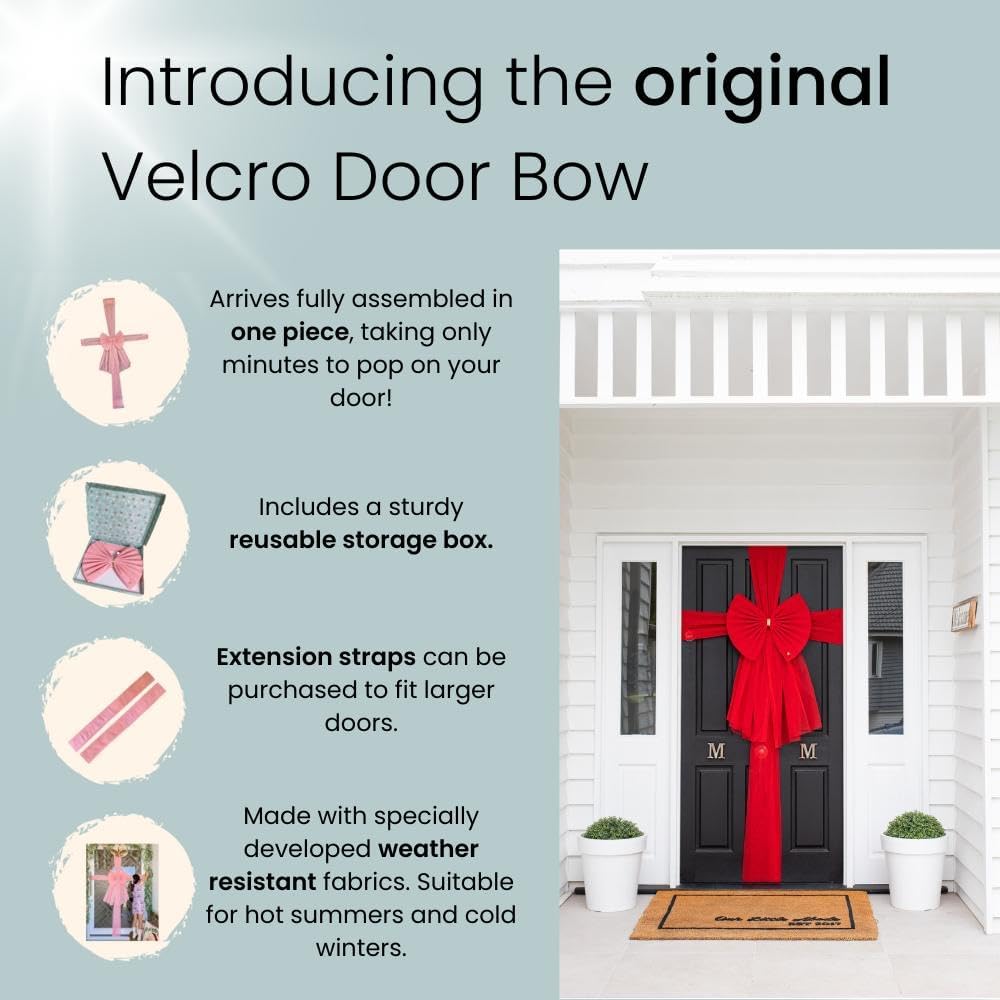 🎅2024 Christmas Promos🔥The Red Door Bow Christmas, Luxury Door Bow, Large Ribbon Wreath Decoration.