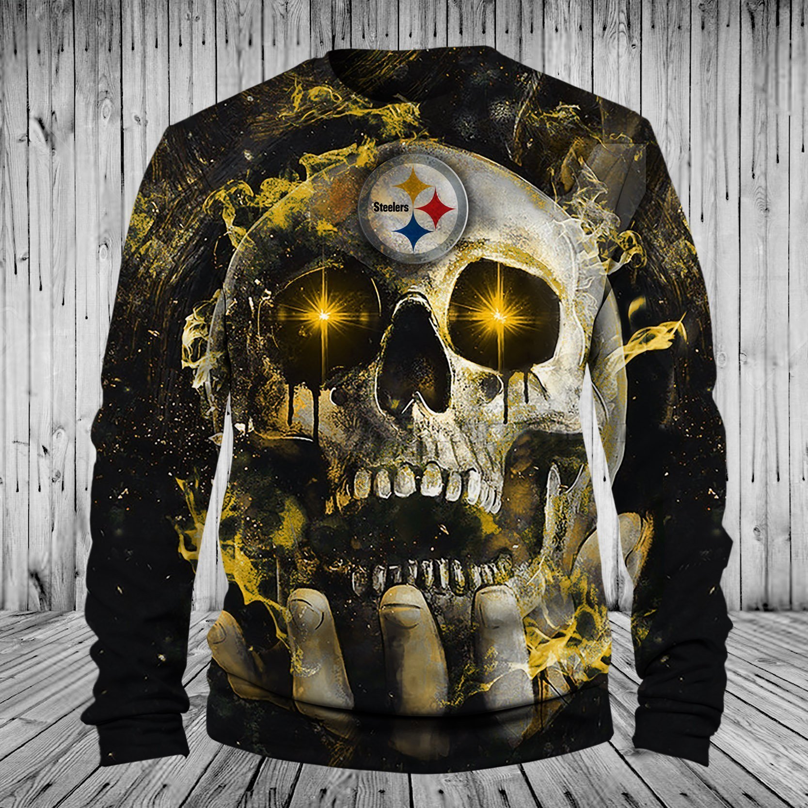 STEELERS 3D HOODIE SKULL 68
