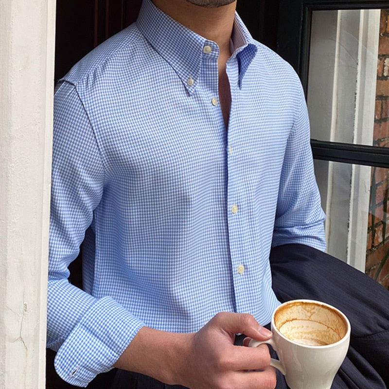 British Men's Elegant Button-Up Shirt