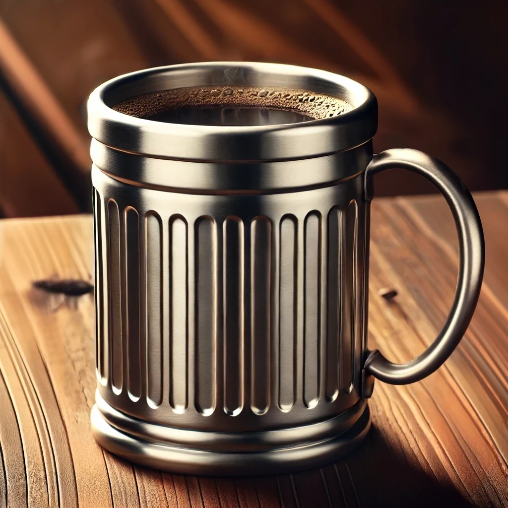 🗑️ Retro Trash Can Stainless Steel Mug