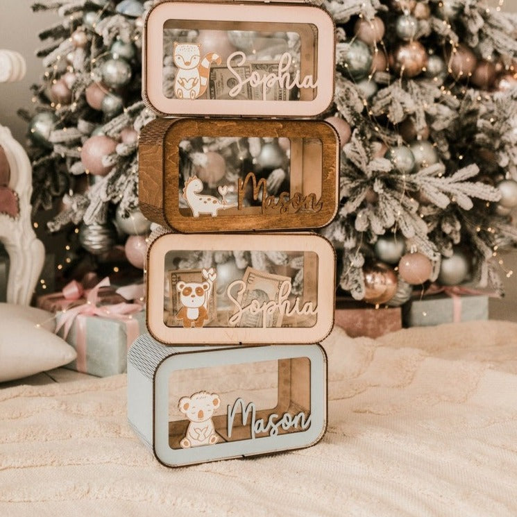 🔥HOT SALE NOW 70% OFF -Wooden Piggy Bank with Name, Wood Gift For Kids, Nursery Decor