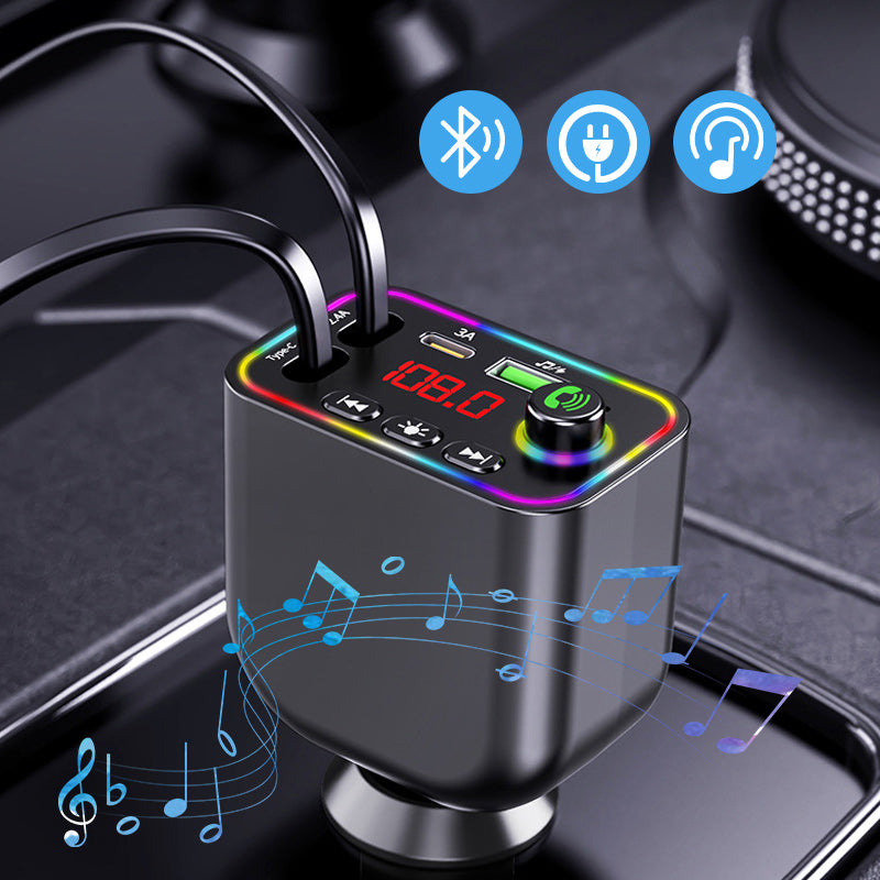 Multifuntional Bluetooth Retractable 120W Fast Car Charger