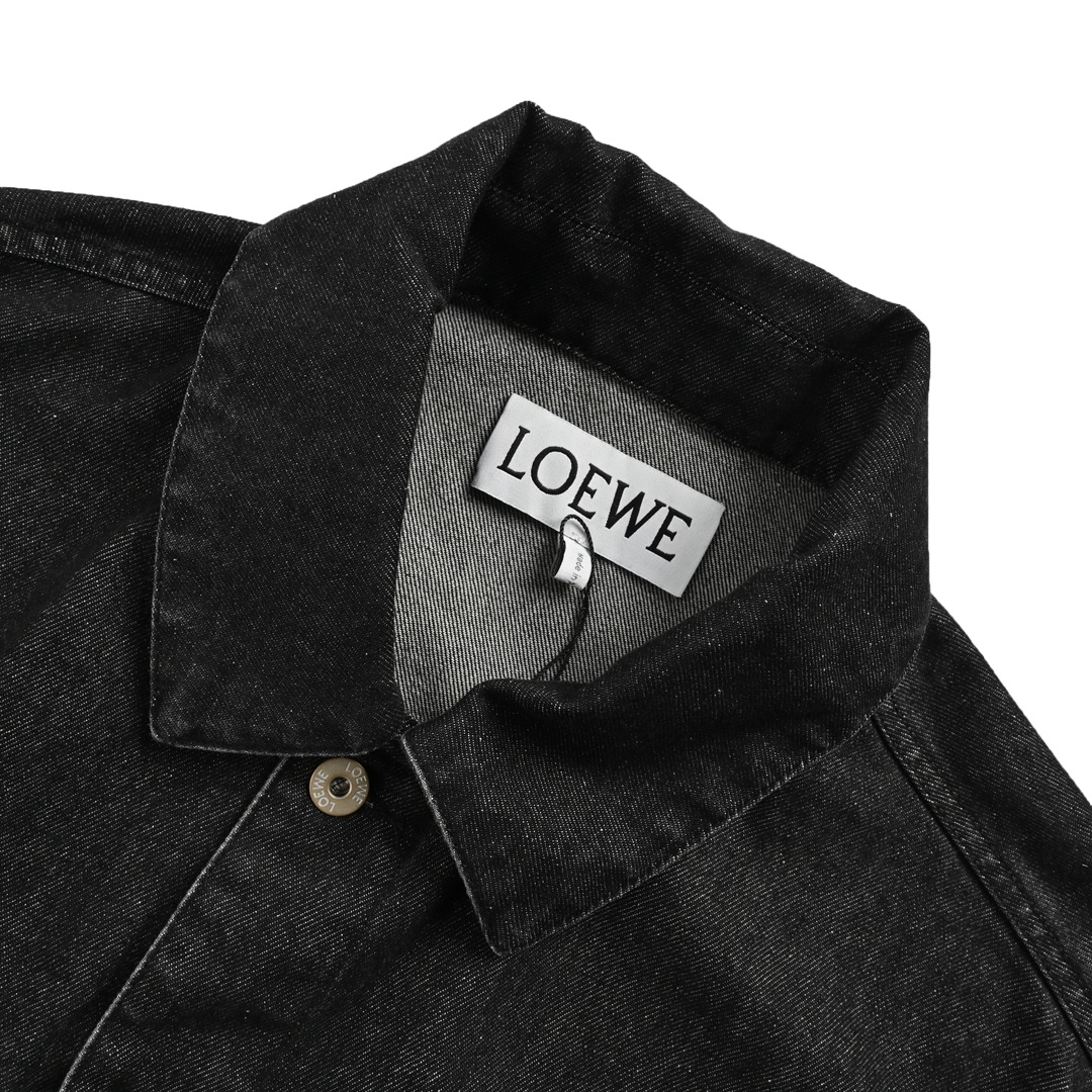 Loewe 24Fw hollow patch logo suit denim jacket