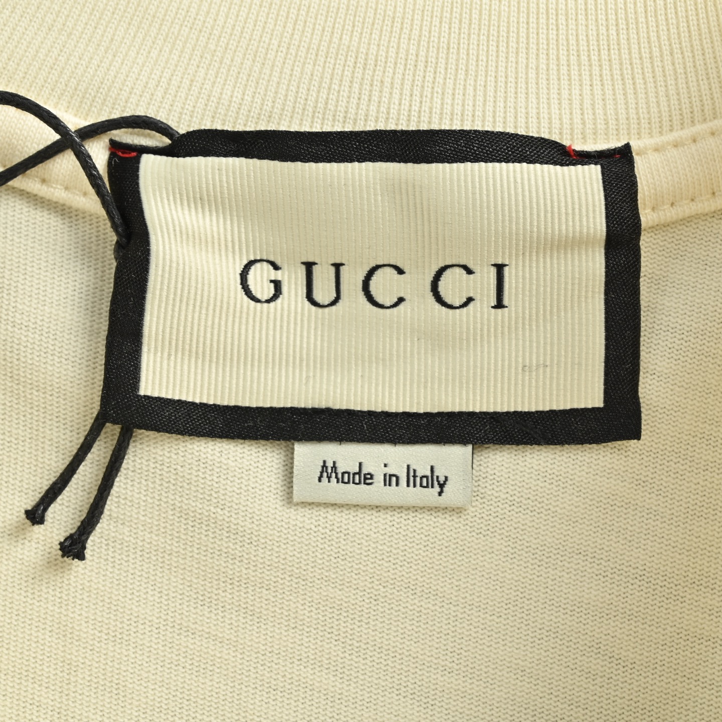 Gucci 25ss neckline lettering logo embroidered short sleeves
