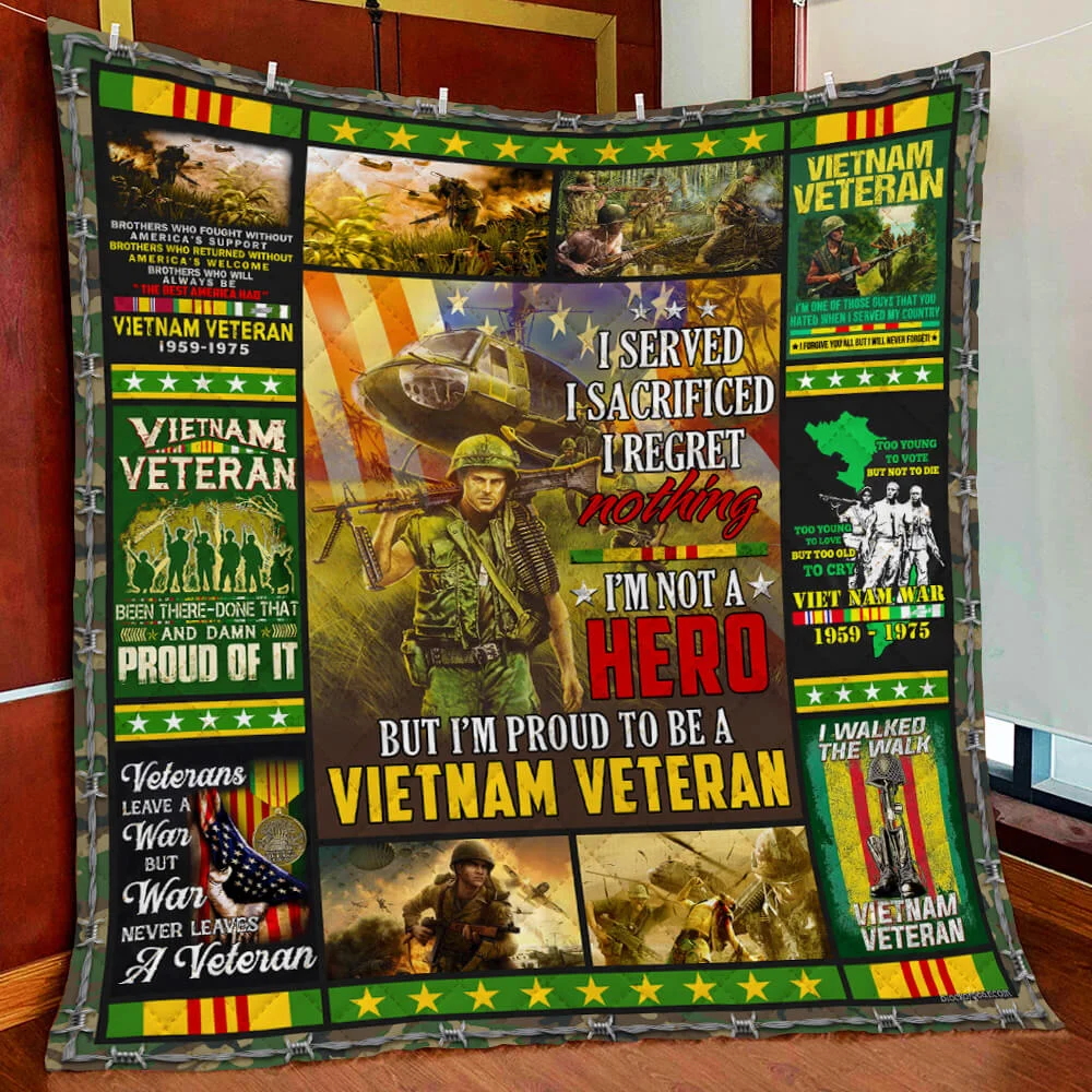 Vietnam Veteran. I Walked The Walk Quilt Blanket