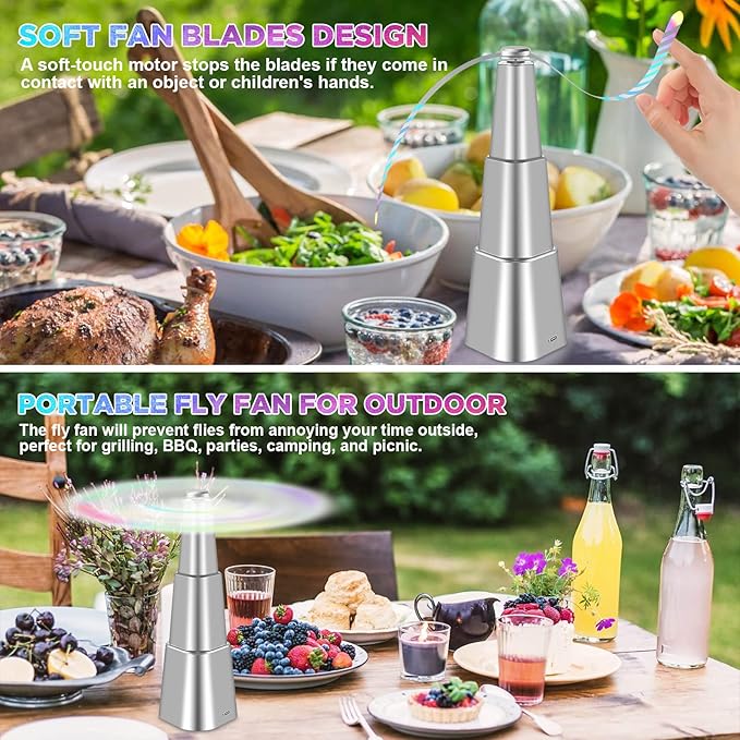 Outdoor picnic fly repellent fan