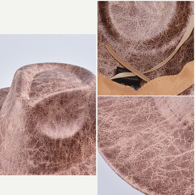 Retro-textured western cowboy hat men's top brim outdoor sun visor jazz hat