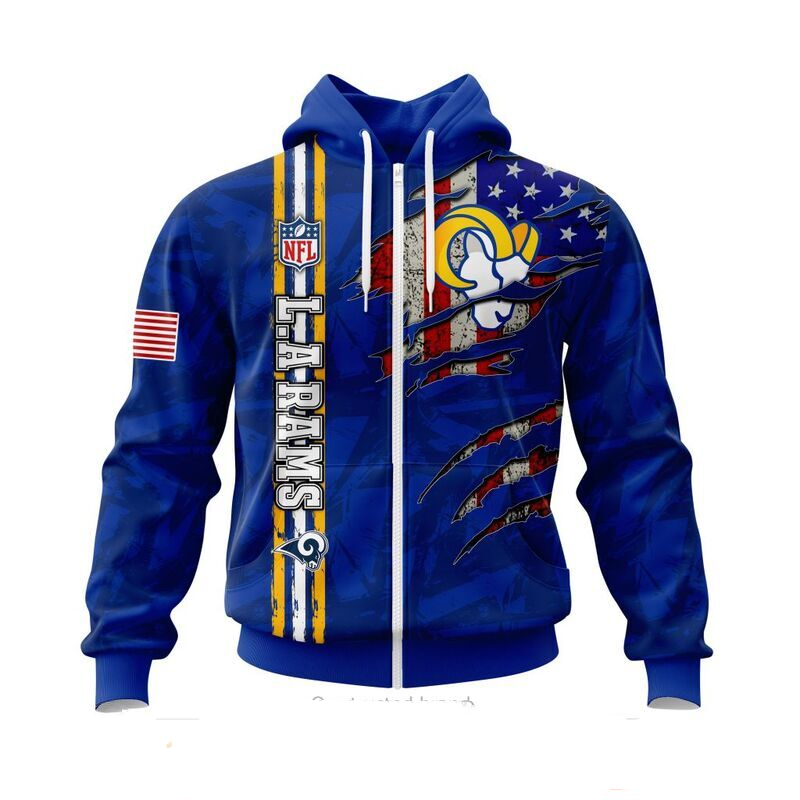 LOS ANGELES RAMS 3D HOODIE SKULL0802