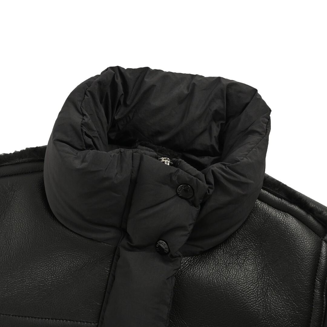 Moncler sheepskin patchwork down jacket
