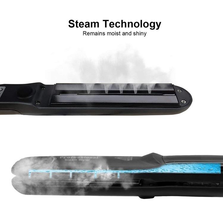 LunaWigs Adjustable Ceramic Steam Hair Straightener