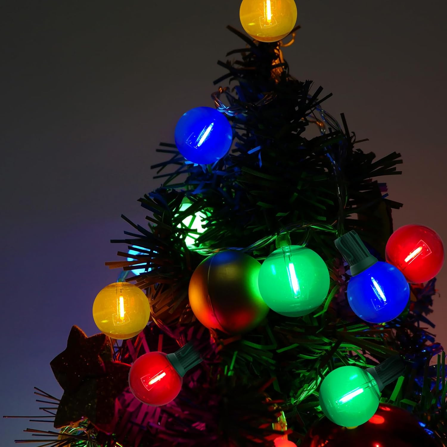 🏆Limited Sale⚡Almost Gone🔥25Ft G40 LED Outdoor Globe Multicolor String Lights