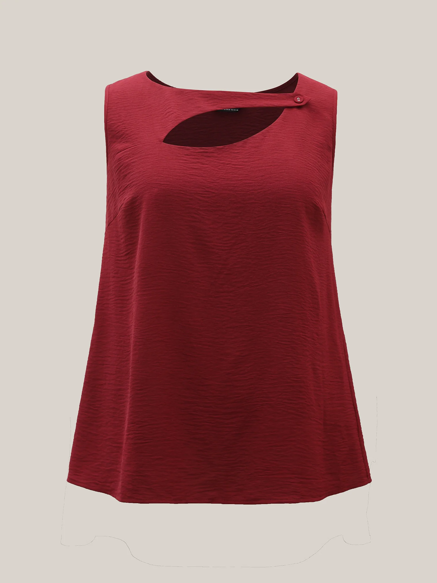 Asymmetrical Neckline Cut-Out Solid Tank Top