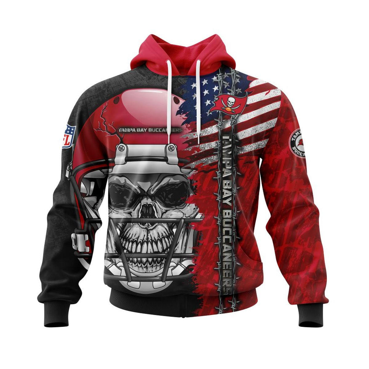 TAMPA BAY BUCCANEERS 3D HOODIE SKULL0803