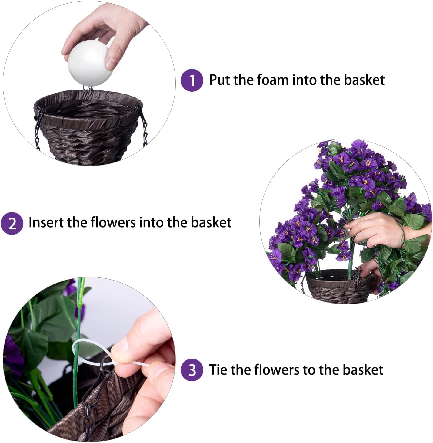 🔥ON SALE🔥Artificial Faux Hanging Flowers Plants Basket🏆Top #1 Sping Sale