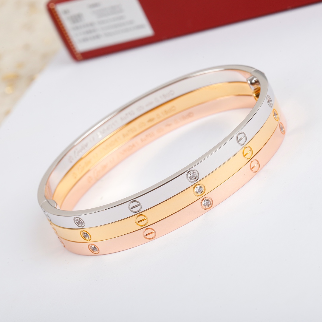 Cartier love narrow version 6 diamond bracelet