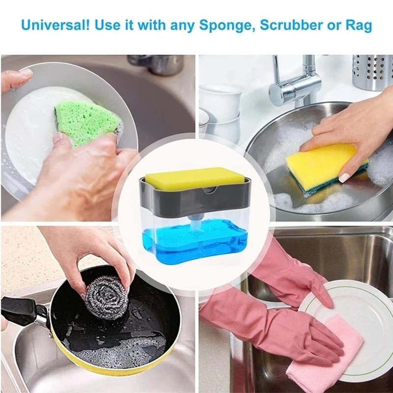 🔥45% OFF Last Day Sale -Soap Pump Dispenser With Sponge Holder-BUY 2 GET 1 FREE